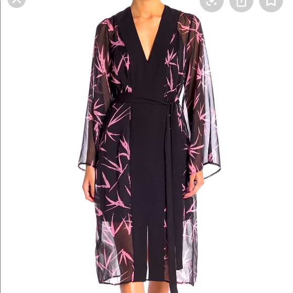 NEW w tags BCBGMAXAZRIA lilac print robe  dress - Picture 4 of 11